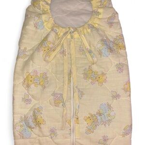 Vintage Yellow Baby Bunting Bag Sleeping Bag Sleep Sack Swaddle with Bear Print